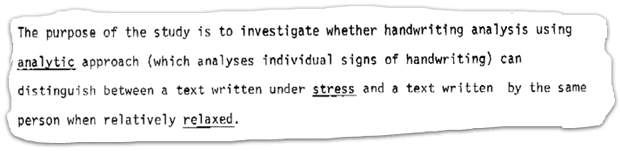 Influence of Stress on Handwriting