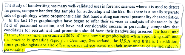 ability of graphologists