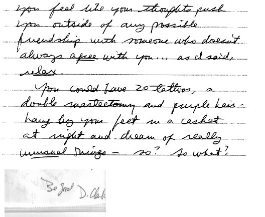 Handwriting analysis of serial killers