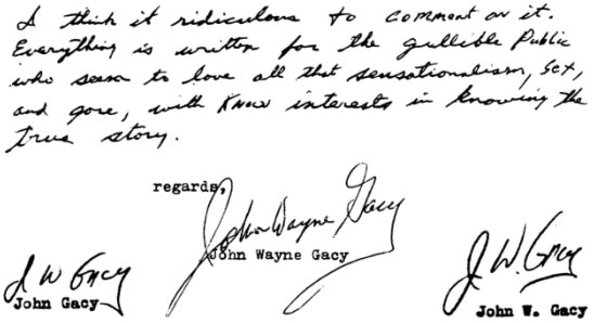 Handwriting analysis of serial killers