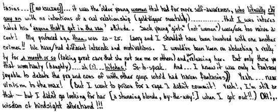 Handwriting analysis of serial killers