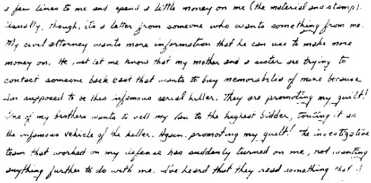 Handwriting analysis of serial killers